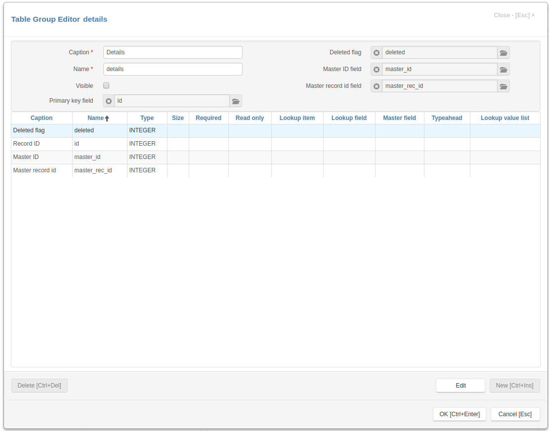 Detail Group Editor