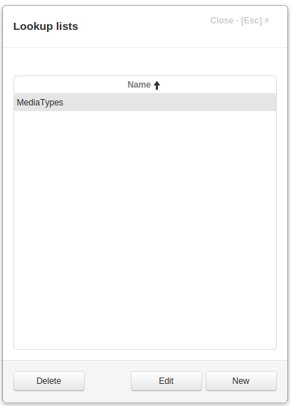 Lookup List Dialog