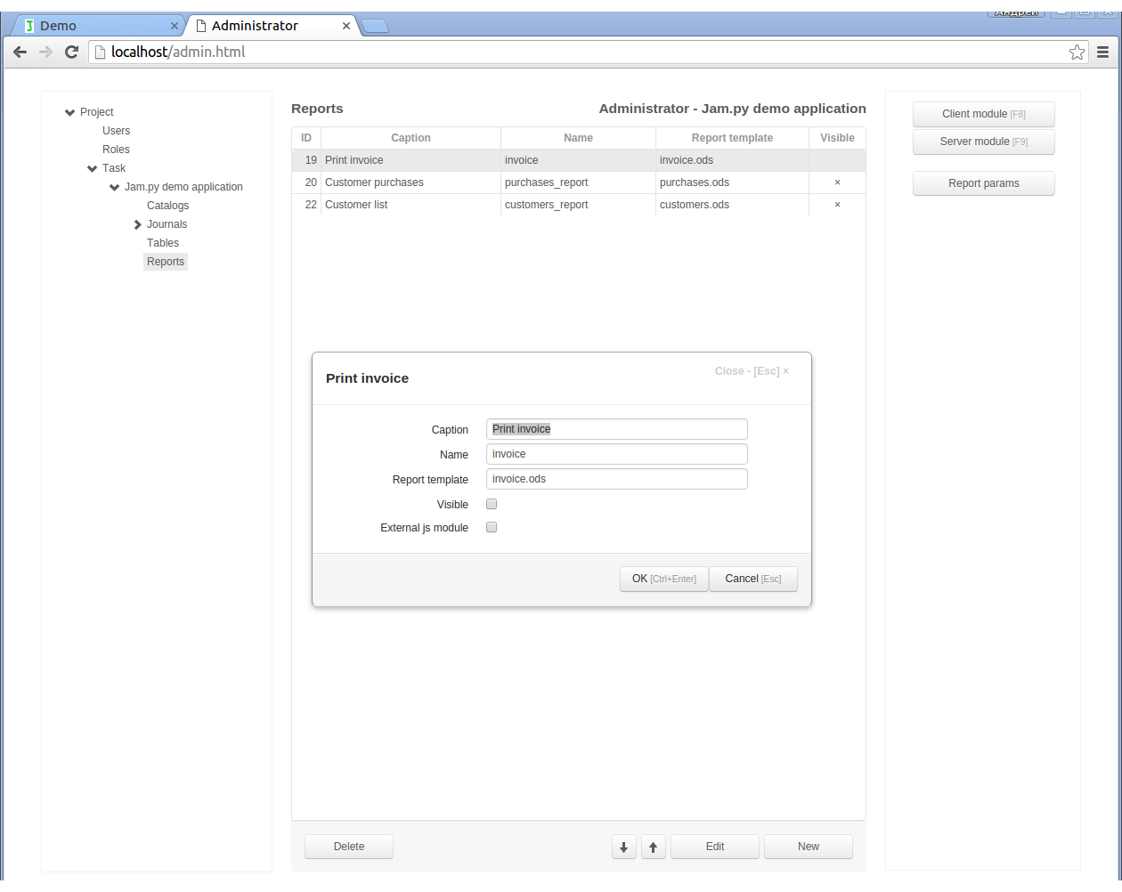 Creating a report