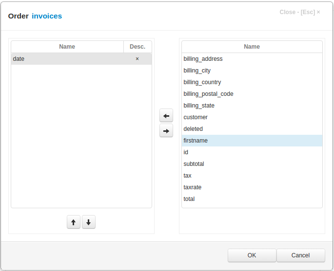 Order Dialog
