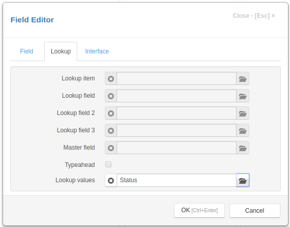Status lookup field